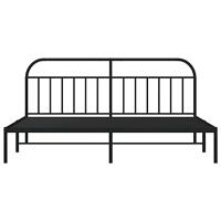 Bedframe met hoofdbord metaal zwart 200x200 cm - thumbnail