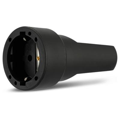 REV 0512150555 Koppeling met randaarde Rubber 250 V Zwart IP20