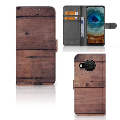 Nokia X10 | Nokia X20 | Book Style Case | Old Wood Nokia X10 | Nokia X20 | Book Style Case | Old Wood