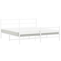 Bedframe met hoofd- en voeteneindemetaal wit 183x213 cm - thumbnail