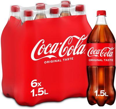 Coca-Cola frisdrank, fles van 1,5 l, pak van 6 stuks