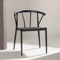 Nohr Tuinstoel 'Charlina' Wicker, kleur Zwart - thumbnail