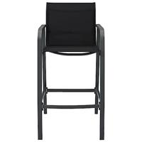 Tuinbarstoelen 2 st textileen zwart - thumbnail