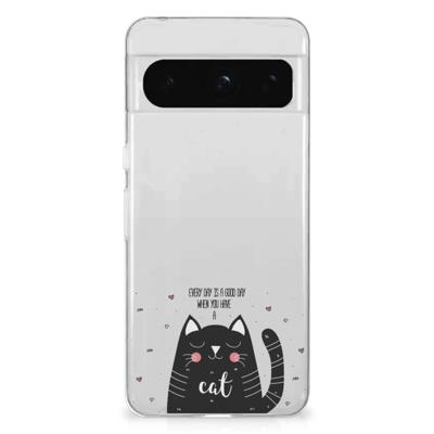 Google Pixel 8 Pro Telefoonhoesje met Naam Cat Good Day Google Pixel 8 Pro Telefoonhoesje met Naam Cat Good Day