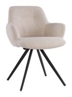 Sohome Draaibare Eetkamerstoel 'Aimée' Bouclé, kleur Beige - thumbnail