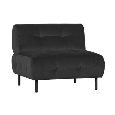 WOOOD Fauteuil 'Lloyd' Velvet, kleur Cast Iron