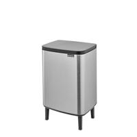 Brabantia Bo hi afvalemmer 12 liter met kunststof binnenemmer matt steel fingerprint proof - thumbnail