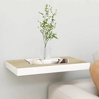 Wandschap zwevend 50x23x3,8 cm MDF eikenkleurig en wit - thumbnail