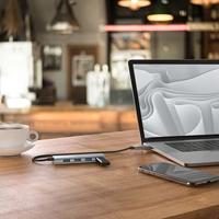 Hama USB 3.2 Gen 1-hub 4 poorten Met USB-C stekker Grijs - thumbnail