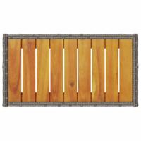 Tuinbank 2-zits met kussens en tafel poly rattan grijs - thumbnail