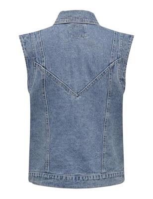Only Onlkennedy Sl Dnm Waistcoat Bj Noos Gilets Medium Blue Denim