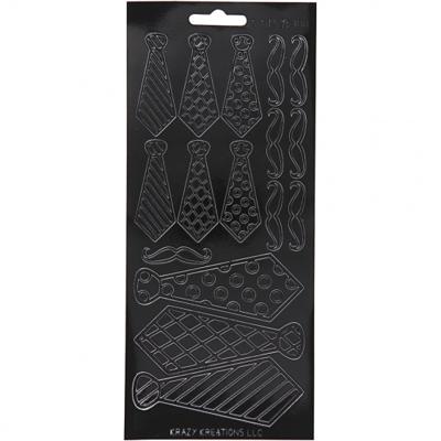 Creativ Company Stickers, stropdassen, vel 10x23 cm, zwart, 1 vel