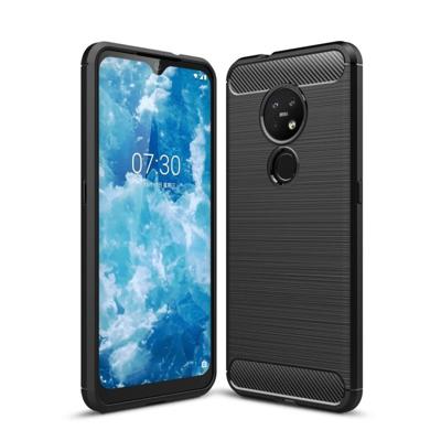 Voor Nokia 7 2 & 6 2 geborsteld textuur koolstofvezel TPU beschermhoes (zwart) Voor Nokia 7 2 & 6 2 geborsteld textuur koolstofvezel TPU beschermhoes (zwart)