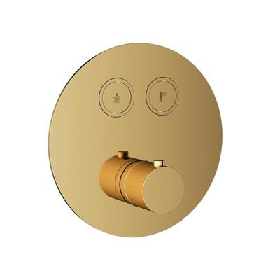 Douchethermostaat Hotbath Cobber Inbouw 2 Pushbuttons Rond Gepolijst Messing PVD (excl. inbouwdeel)