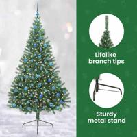 VidaXL Kunstmatig voorverlicht kerstboom met 300 led groen 240 cm pvc - thumbnail