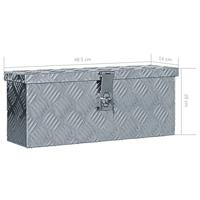 VidaXL Aluminium kist 48,5x14x20 cm zilverkleurig - thumbnail