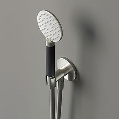 Hotbath Cobber M442 ronde handdouche met wandsteun en uitlaat en doucheslang 150cm messing geborsteld PVD M442BBP