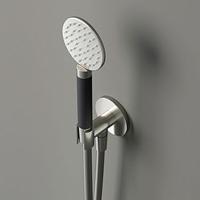 Hotbath Cobber M442 ronde handdouche met wandsteun en uitlaat en doucheslang 150cm messing geborsteld PVD M442BBP - thumbnail