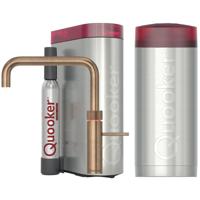 Quooker Fusion Square Keukenkraan Set - Kokend Warm- en Koud Water - Messing Patina - Inclusief COMBI Reservoir & CUBE - Direct Gekoeld Bruisend Water - thumbnail