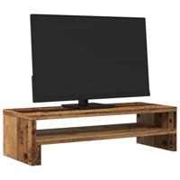 Monitorstandaard 54x22x15 cm bewerkt hout oud houtkleurig - thumbnail