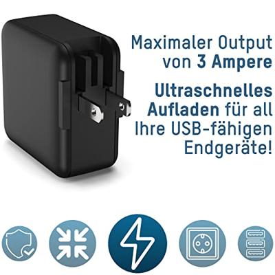 Ansmann Travel Charger TC315 USB-oplader 15 W 3x USB-A Zwart Binnen - thumbnail