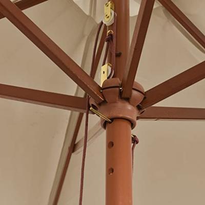 VidaXL Parasol met houten paal 299x240 cm taupe