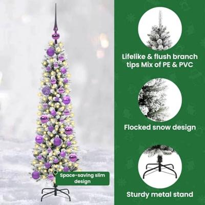 VidaXL Kunstkerstboom met 150 led wit 120 cm pvc en metaal en plastic