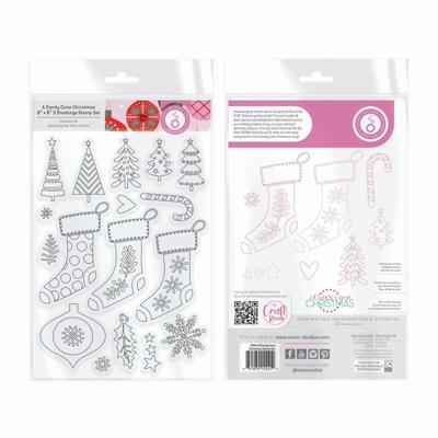Tonic Studios • a candy cane christmas stamp set 3 stockings 18pcs