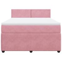 Boxspring met matras fluweel roze 160x200 cm - thumbnail