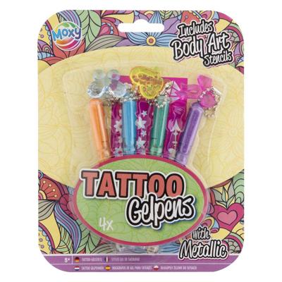 Creative Craft Group Tattoo gelpennen metallic met sjabloon, 4st.