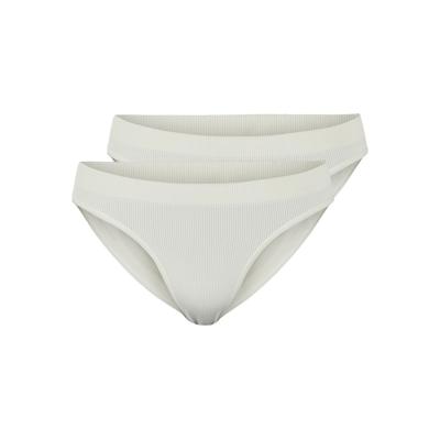 2-Pack dames high leg lips - Rib - XS - Creme | Dames slip - Onderbroek - Ondergoed - XS - Onderbroek - Ondergoed