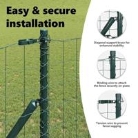 VidaXL Hek met paal groen 1 x 25 m staal en pvc - thumbnail