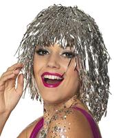 Boland Pruik metallic zilver volwassen - thumbnail