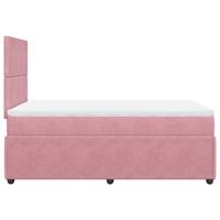 Boxspring met matras fluweel roze 120x190 cm - thumbnail