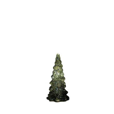 Kerstboompje glas led op batterij met timer 20x10 cm groen Anna's Collection - Annas collection