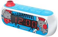 Muse M-167 KDB Kinderwekker met digitale FM-radio en sterrenprojectie (2 wektijden, display met dimmer, AUX-In) blauw/wit met grappige stripmotieven - thumbnail