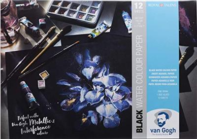 Van Gogh Zwart Blok met Aquarelverfpapier 12 vellen 360 Gram (A4) Van Gogh Zwart Blok met Aquarelverfpapier 12 vellen 360 Gram (A4)