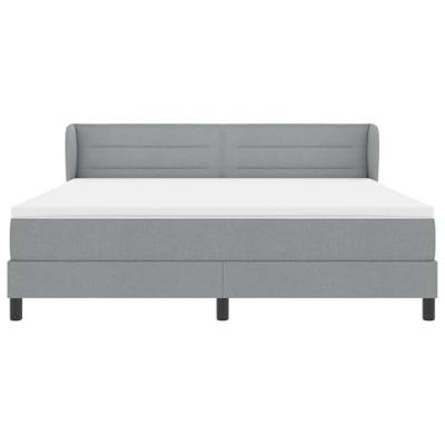 Boxspringbed met matras Lichtgrijs 180 x 200 cm Stof
