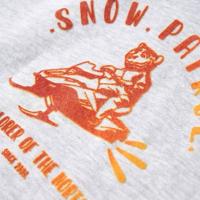 Kindertrui met capuchon 140 gemleerd grijs en oranje - thumbnail