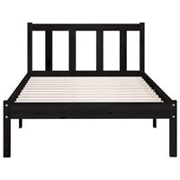 Bedframe massief grenenhout zwart 75x190 cm UK Small Single - thumbnail