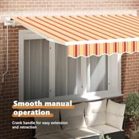 VidaXL Inklapbaar zonnescherm geel 350 x 200 cm stof - thumbnail