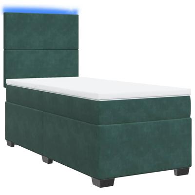 Boxspring met matras fluweel donkergroen 200x200 cm - thumbnail