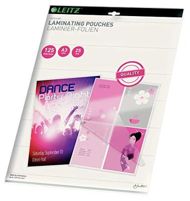 Leitz Eva lamineerhoes ft A3, 250 micron (2 x 125 micron), pak van 25 stuks Leitz Eva lamineerhoes ft A3, 250 micron (2 x 125 micron), pak van 25 stuks