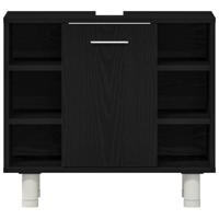 Badkamerkast Zwart Eiken 60 x 32 x 54 cm Bewerkt hout - thumbnail