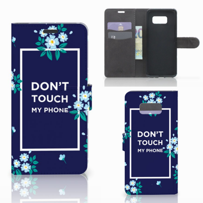 Samsung Galaxy S8 Plus Portemonnee Hoesje Flowers Blue DTMP Samsung Galaxy S8 Plus Portemonnee Hoesje Flowers Blue DTMP
