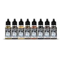 Vallejo 70182 Modelspoor mengkleur Zand, Oker, Bruin-oranje, Aarde (mat), Chocolade, Hout, Grijs, Zwart 8 stuk(s) - thumbnail