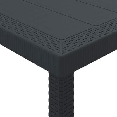 Tuintafel 100x100x73 cm poly rattan antraciet - thumbnail