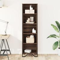 Boekenkast 50x31x169 cm bewerkt hout bruin eikenkleur - thumbnail