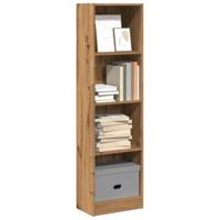 Boekenkast 40x24x143 cm bewerkt hout artisanaal eikenkleurig - thumbnail