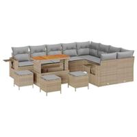 Tuinbankenset 13 pcs Beige poly rattan - thumbnail